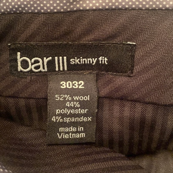 Bar lll Skinny fit 30x32 charcoal WOOL Blend Pockets flat front Men’s Pants - Picture 5 of 10
